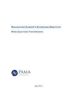 NAVIGATING EUROPE`S ECODESIGN DIRECTIVE: