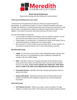 Room Set Up Preferences