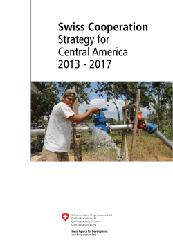 Swiss Cooperation Strategy for Central America 2013&ndash;2017
