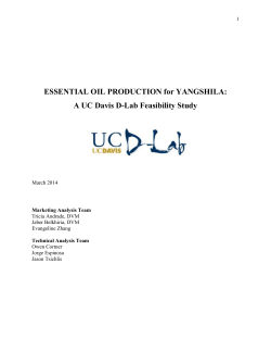 ESSENTIAL OIL PRODUCTION for YANGSHILA: A UC Davis D