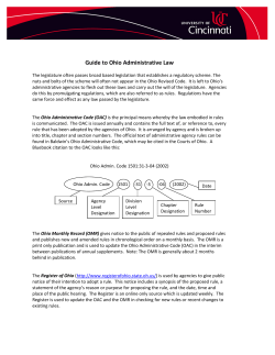 Guide to Ohio Administrative Law - University of Cincinnati College