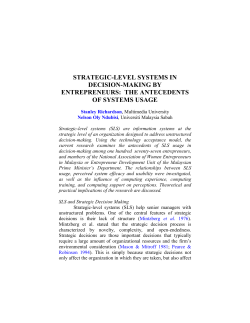Strategic-Level Systems in Decision-Making by
