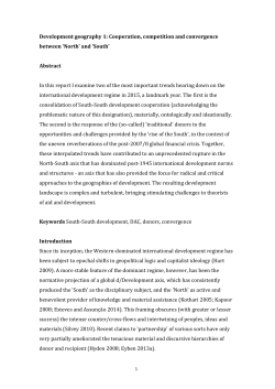 Development geography 1: Cooperation, competition and