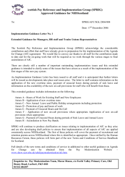 Approved Guidance for NHSScotland