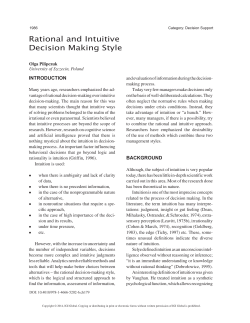 Rational and Intuitive Decision Making Style