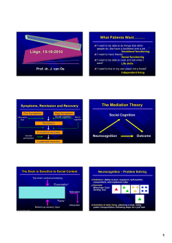 Li&egrave;ge, 15-10-2010 The Mediation Theory The Mediation