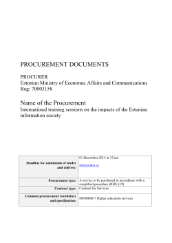 Procurement of training sessions