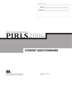 student questionnaire - TIMSS and PIRLS