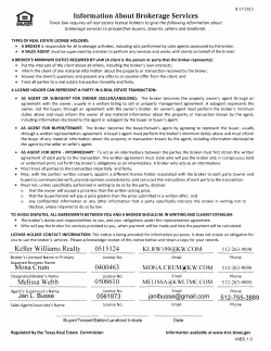 Information About Brokerage Services Keller Williams Realty Mona