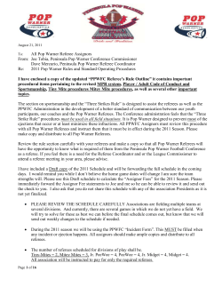 Standard Operating Procedures - Northern California Football