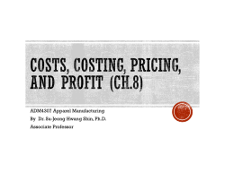 Costs, Costing, Pricing, Profit
