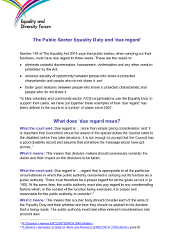 due regard - Equality and Diversity Forum
