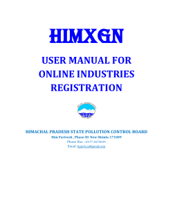 USER MANUAL FOR ONLINE INDUSTRIES REGISTRATION