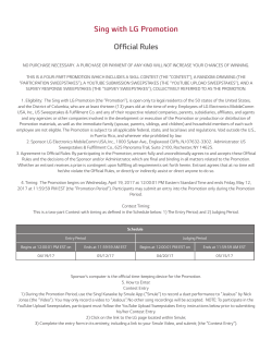 Sing with LG Promotion Official Rules