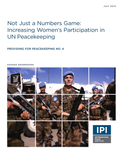 Not Just a Numbers Game - International Peace Institute