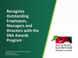 SNA Awards Program - School Nutrition Association