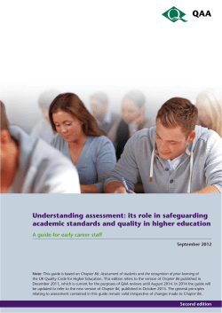 Understanding assessment - The Quality Assurance Agency for