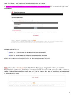 Table Sponsorships Instruction