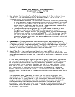 (UMCU) CHANCELLOR`S PICNIC RAFFLE OFFICIAL RULES 1