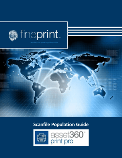Scanfile Population Guide