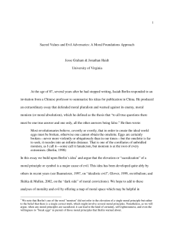 Sacred Values and Evil Adversaries: A Moral Foundations Approach