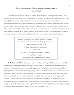 Jim Knight - Seven Success Factors for Coaching ()