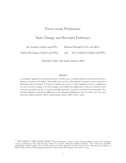 Prices versus Preferences: Taste Change and Revealed