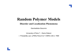 Random Polymer Models