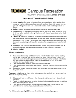 Intramural Team Handball Rules