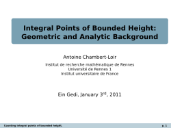 Integral Points of Bounded Height: Geometric and Analytic
