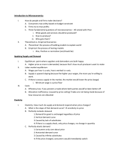Applying Supply and Demand
