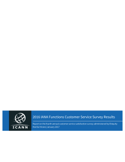 2016 IANA Functions Customer Service Survey Results