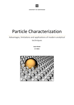Particle Characterization - UvA/FNWI