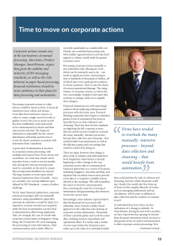 Time to move on corporate actions