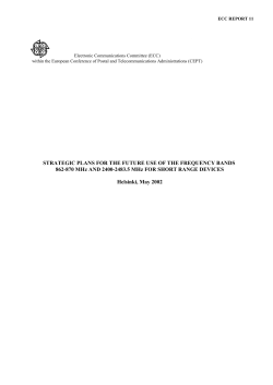 STRATEGIC PLANS FOR THE FUTURE USE OF THE FREQUENCY