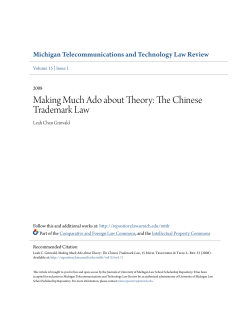Making Much Ado about Theory: The Chinese Trademark Law