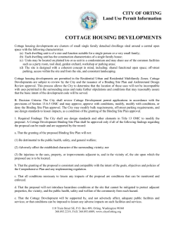 Permit for Cottage Development