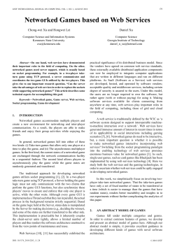 Networked Games based on Web Services