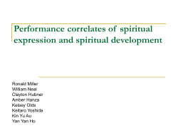 Performance correlates of spiritual expression and - BYU