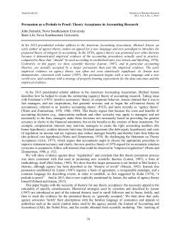 Theory Acceptance in Accounting Research John Sennetti, Nova