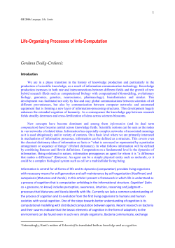Life-Organizing Processes of Info-Computation