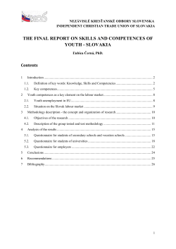 the final report on skills and competences of youth