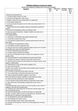 Score Sheet for MI Inventory for Adults