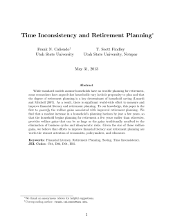 Time Inconsistency and Retirement Planning