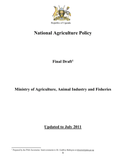 Agricultural Policy in Uganda