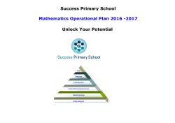 Success Primary School Mathematics Operational Plan 2016