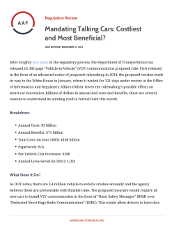 Mandating Talking Cars: Costliest and Most Beneficial?