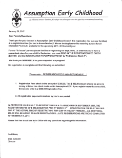 Assumption Registration Packet 17-18