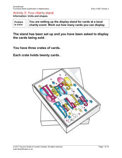 Activity 3: Your charity stand Information
