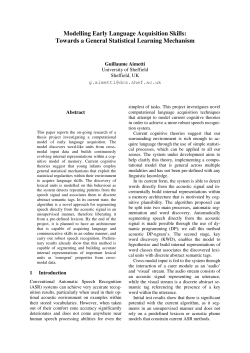 Modelling Early Language Acquisition Skills: Towards a General